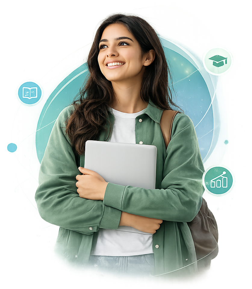 Online learner with laptop