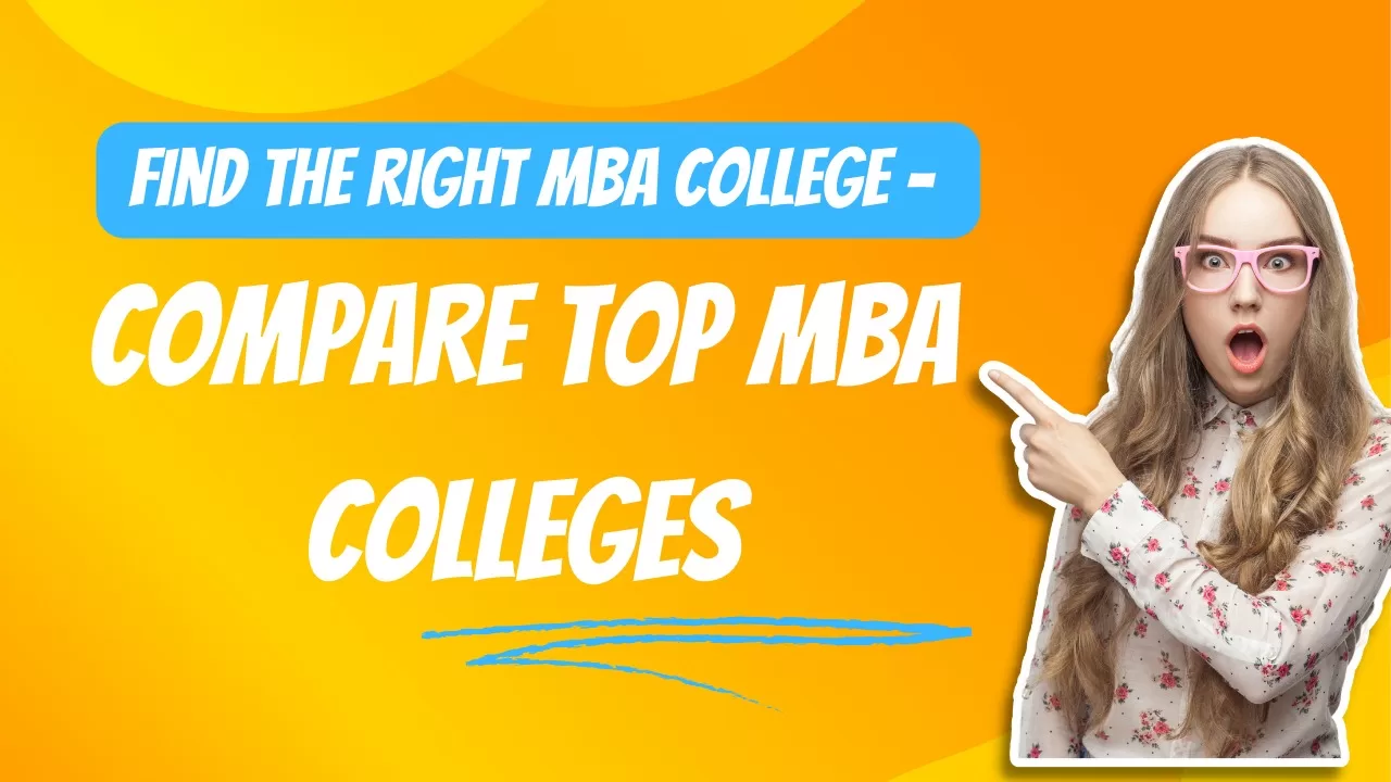 This image indicates a girl shockly showing a text that is fina the right MBA college and also compare top mba colleges.